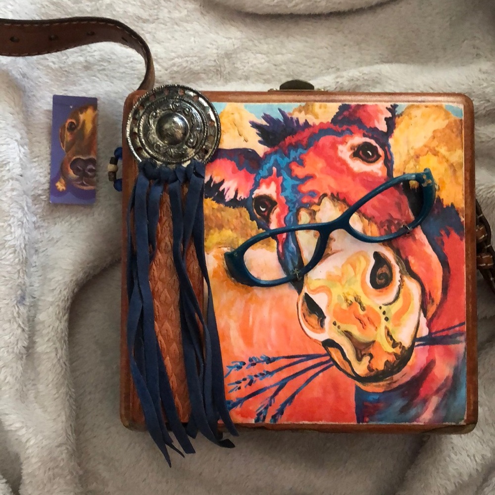 🥰 Vintage one off Meg Harper Rodeo Horse Purse👛